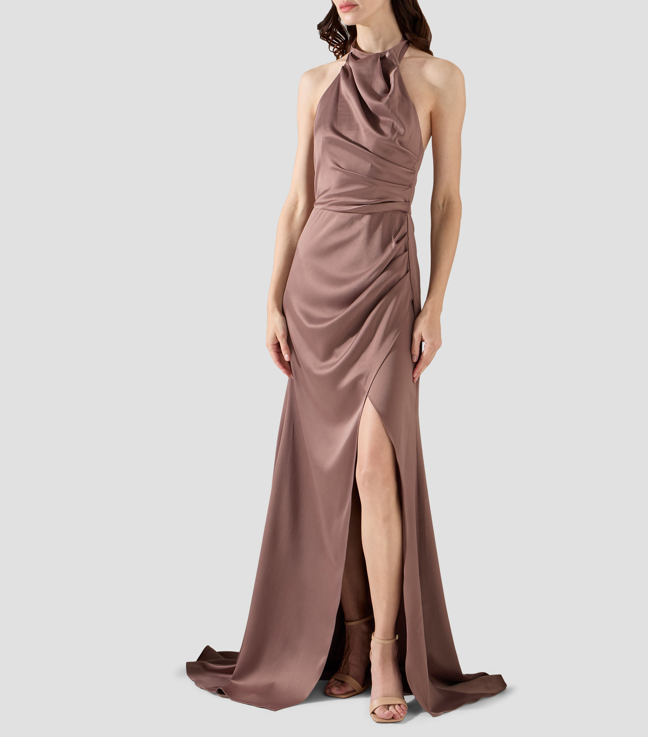 Vestido de fiesta largo liso Mujer